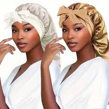 lot de 2 bonnets – blanc & doré